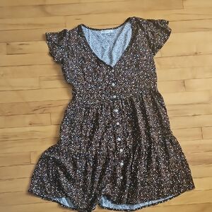Arizona Jean Company Black and Brown Floral Dress